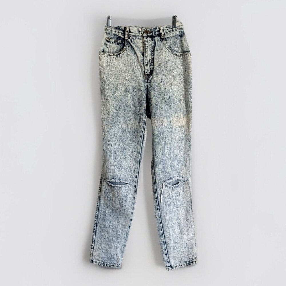 Vintage Rio High Rise Mom Jeans Women’s 26 Acid Washed 80s Distressed 26x29.5
